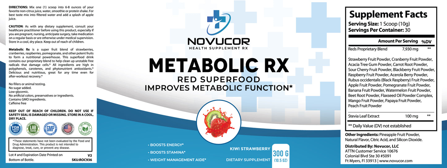 Red Superfood - (Kiwi Strawberry) Metabolic Rx Series