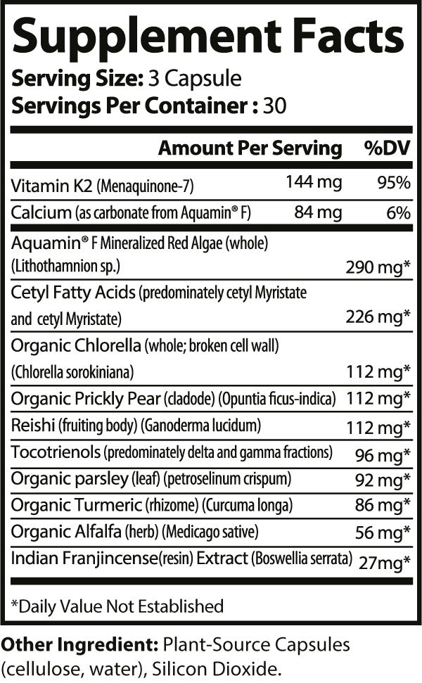 Bonehealth formula Novucor Supplement Facts