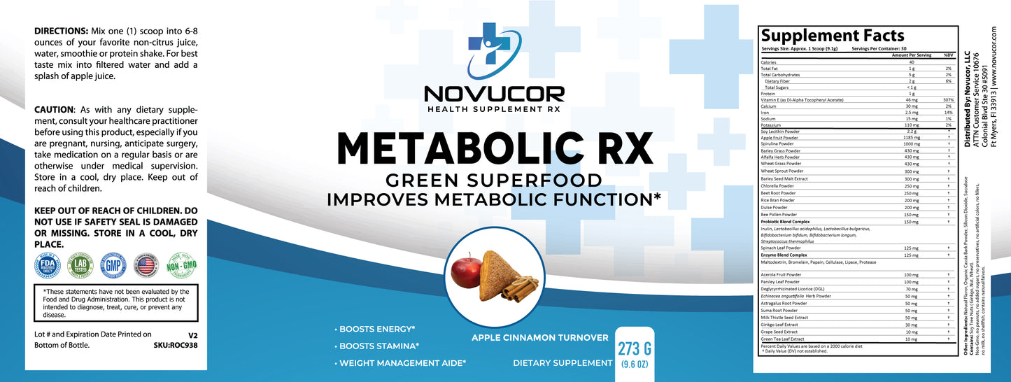 Green Superfood - (Apple Cinnamon Turnover) Metabolic Series