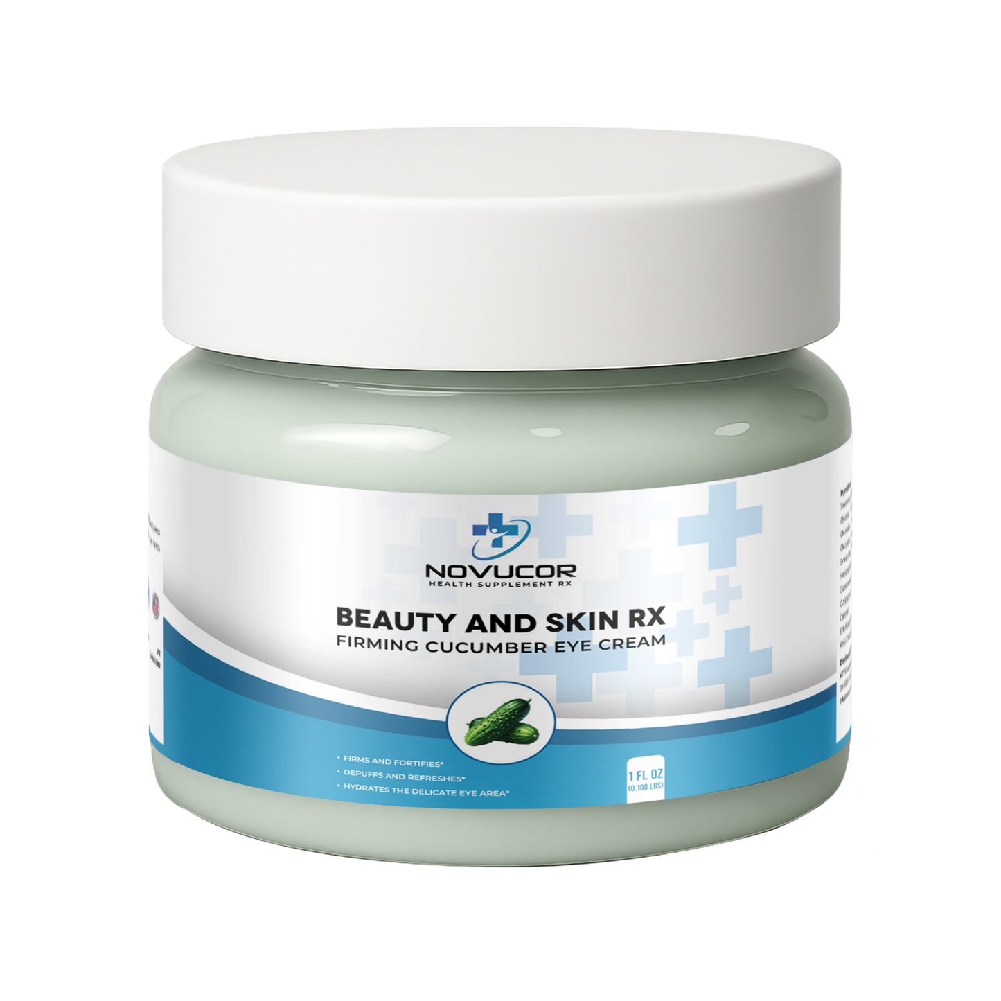 Firming Cucumber Eye Cream w/Bakuchiol, USA Made, Clean & Vegan