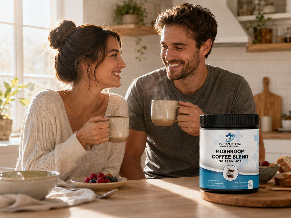 Mushroom Coffee Blend | Lion’s Mane, Chaga & B12 | Novucor 30 Servings
